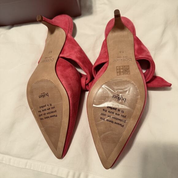New Botkier dress shoes size 6.5 Pina pink suede kitten heel bow mules heels - Picture 5 of 7